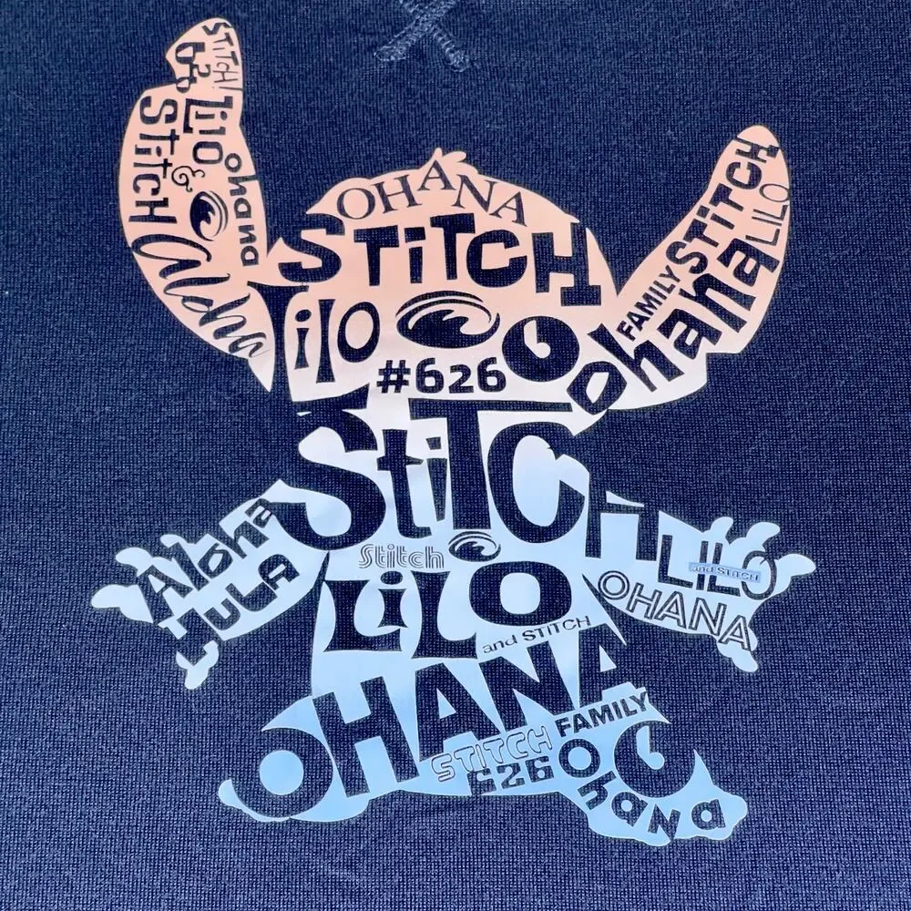 Disney Stitch Lilo Sleepwear Night Shirt Woman Medium 8-10 '21 Print Navy - Picture 2 of 15